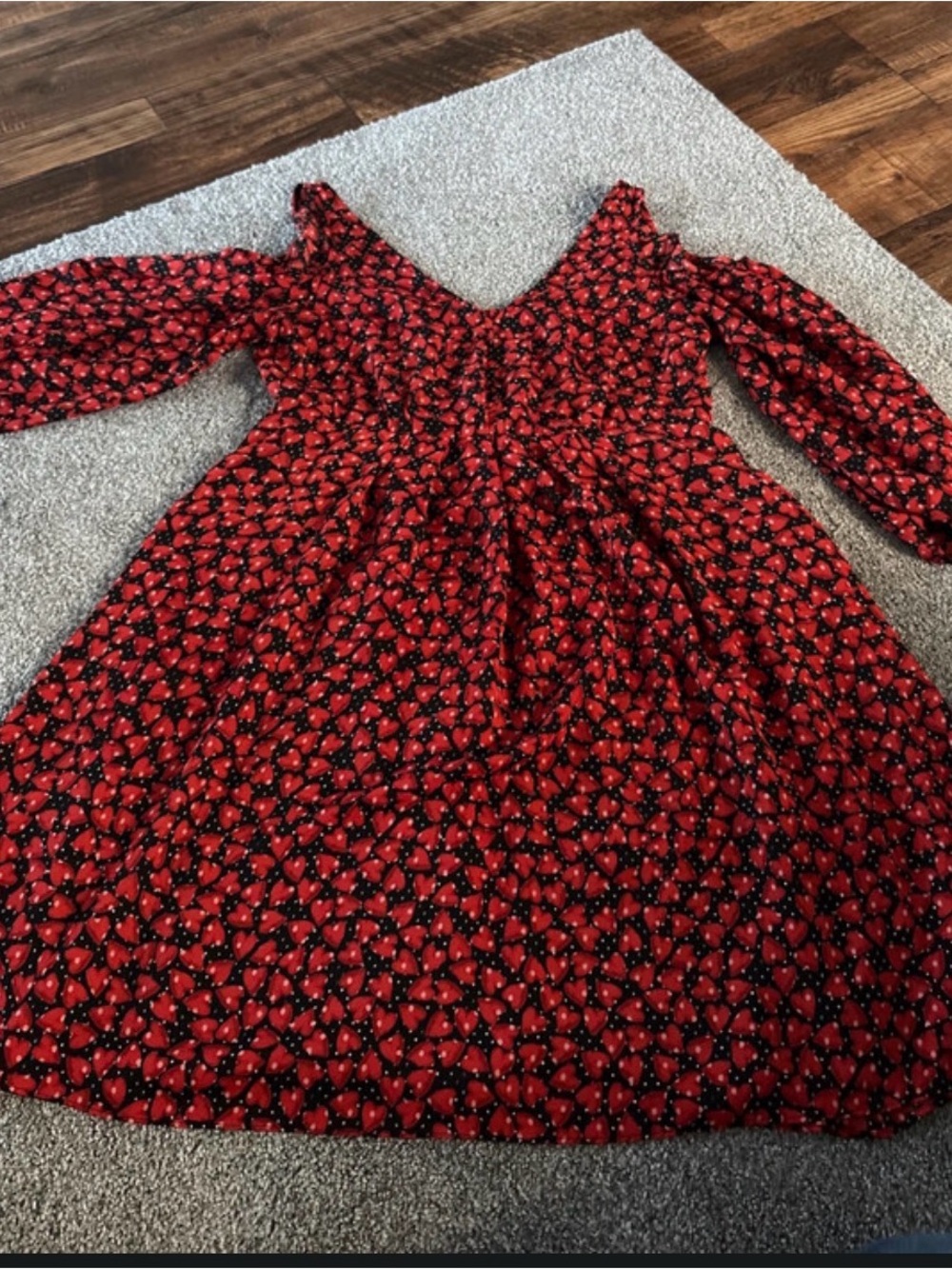 Disney Red and Black Mini Dress with Strawberry Print